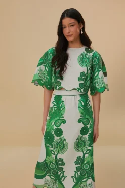 FARM Rio  Jupes<Jupe midi Euroflax™ Festival de couleurs vertes
