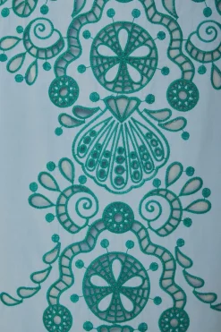 FARM Rio Jupes<Jupe midi graphique Richelieu bleu clair et vert
