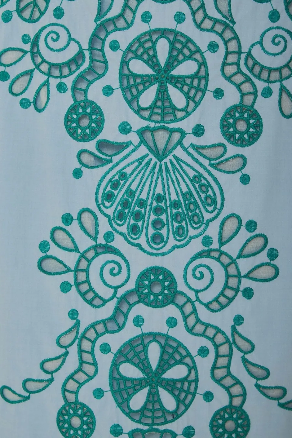 FARM Rio Jupes<Jupe midi graphique Richelieu bleu clair et vert