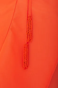 FARM Rio Jupes<Jupe midi orange vif