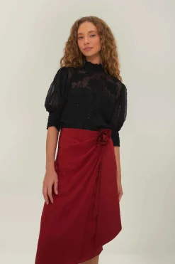 FARM Rio Jupes<Jupe Midi Rouge