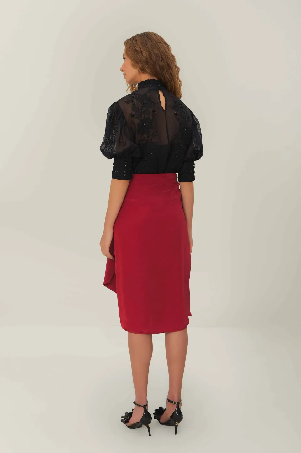 FARM Rio Jupes<Jupe Midi Rouge
