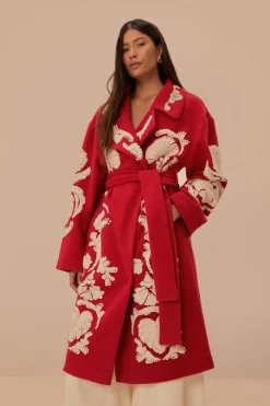 FARM Rio Manteaux En Peluche|Manteaux<Manteau polaire rouge Helen