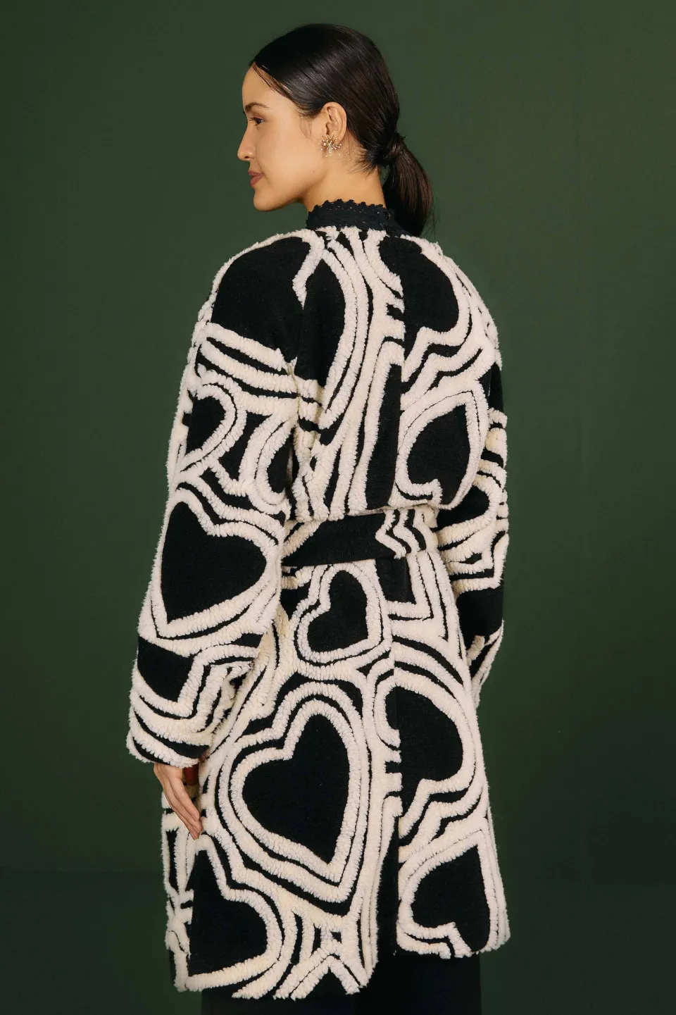 FARM Rio Manteaux<Manteau polaire Wild Hearts noir et blanc