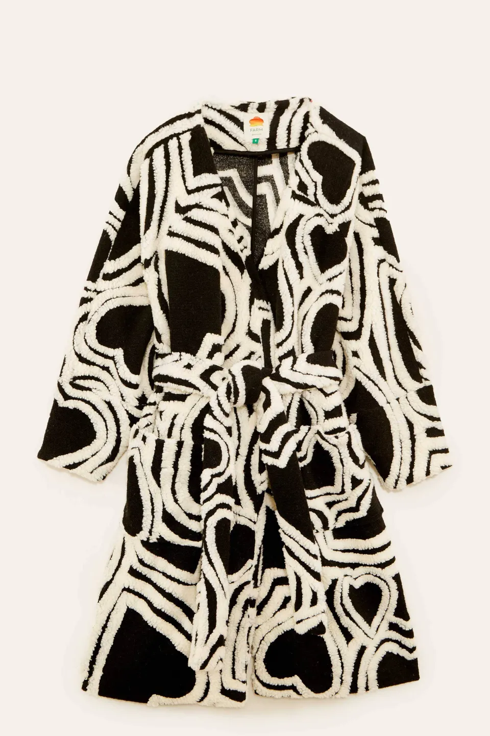 FARM Rio Manteaux<Manteau polaire Wild Hearts noir et blanc