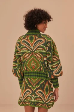 FARM Rio  Jupes<Mini-jupe en tricot ikat à imprimé pinnaple vert