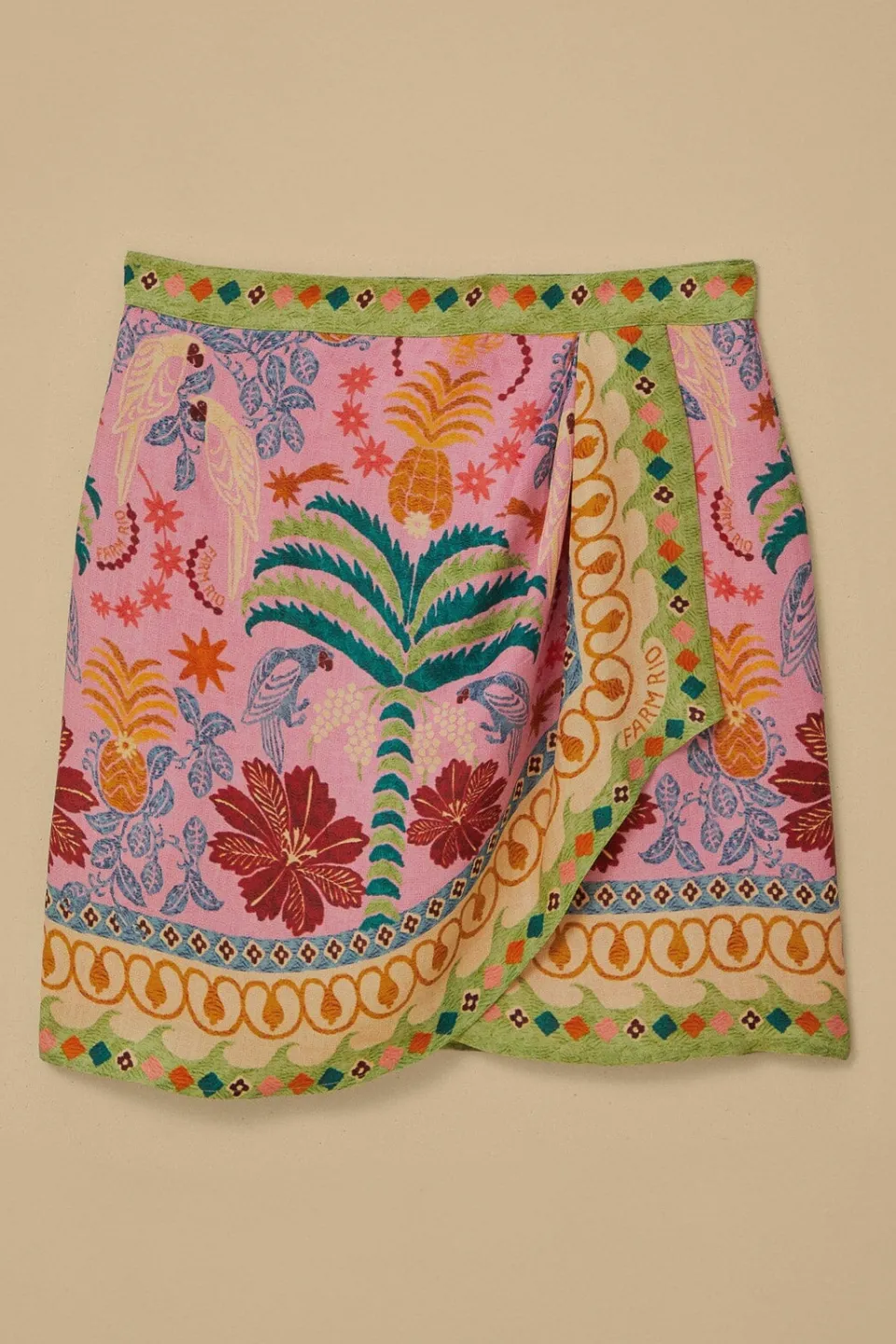 FARM Rio Jupes<Mini-jupe en viscose Lenzing™ Ecovero™ Pink Fruits Queen