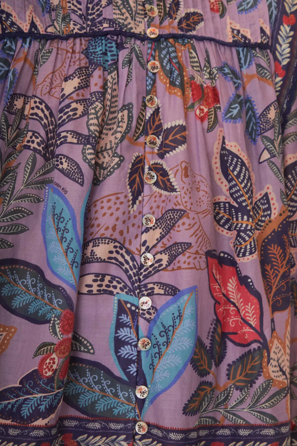 FARM Rio Robes Courtes<Mini-robe à manches longues Lavender Wild Night