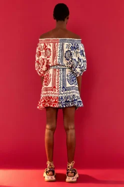 FARM Rio Robes Courtes<Mini-robe à épaules dénudées | Jardin d'ananas mélangés