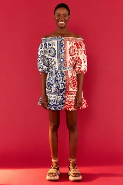 FARM Rio  Robes Courtes<Mini-robe à épaules dénudées | Jardin d'ananas mélangés