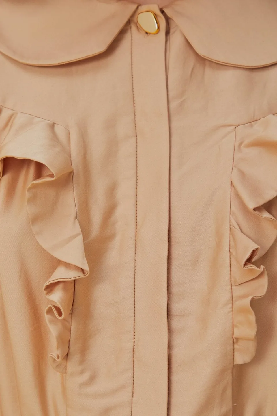 FARM Rio Robes Courtes<Mini-robe beige à manches courtes