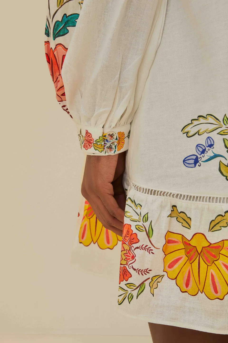 FARM Rio Robes Courtes<Mini-robe blanc cassé insectes fleuris