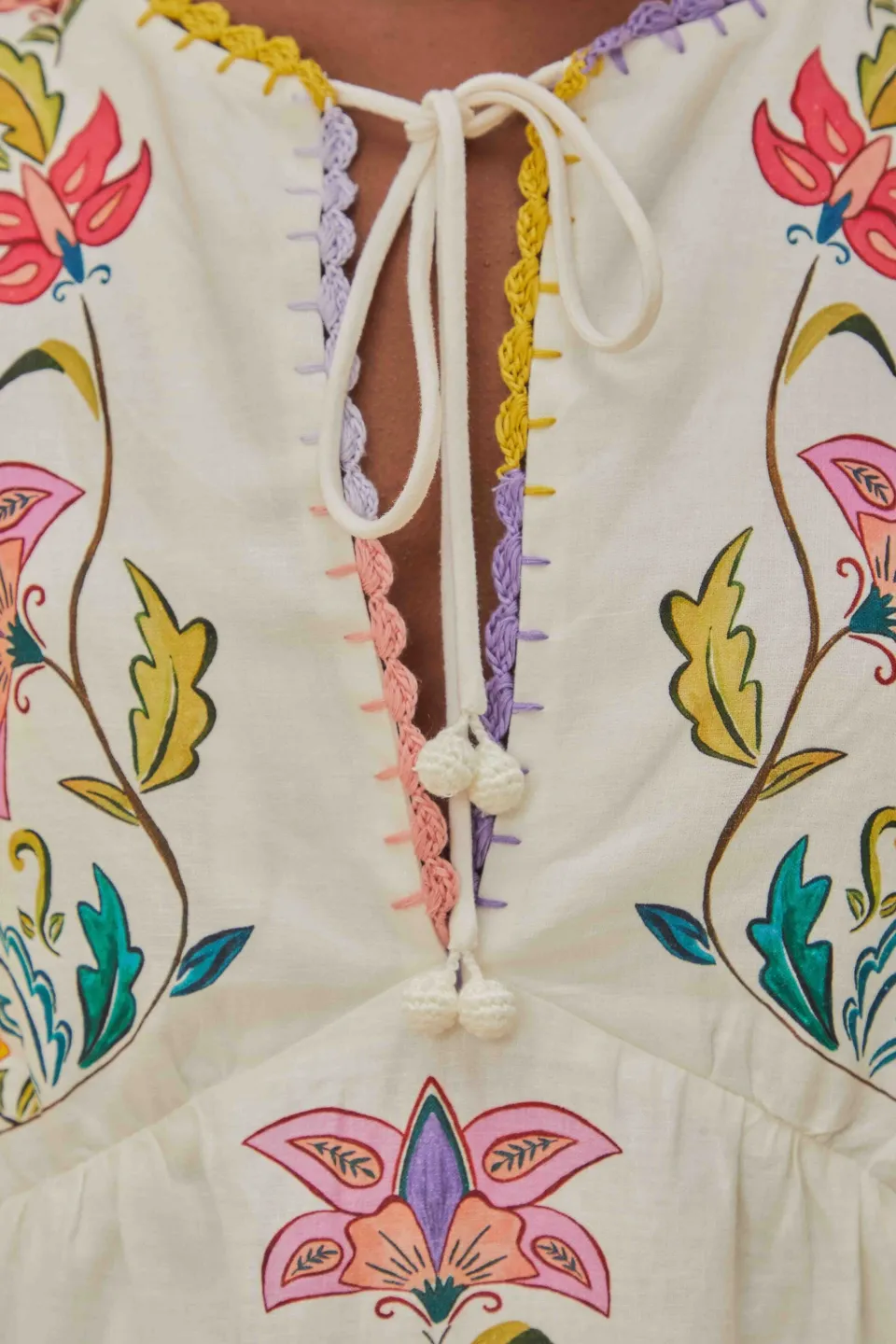 FARM Rio Robes Courtes<Mini-robe blanc cassé insectes fleuris