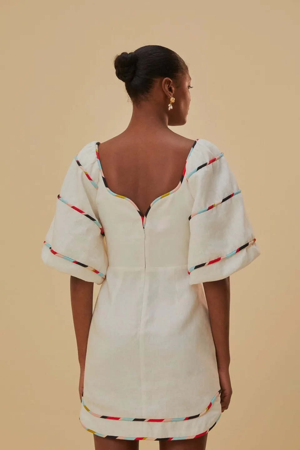 FARM Rio Robes Courtes<Mini-robe blanche à rayures colorées Euroflax™