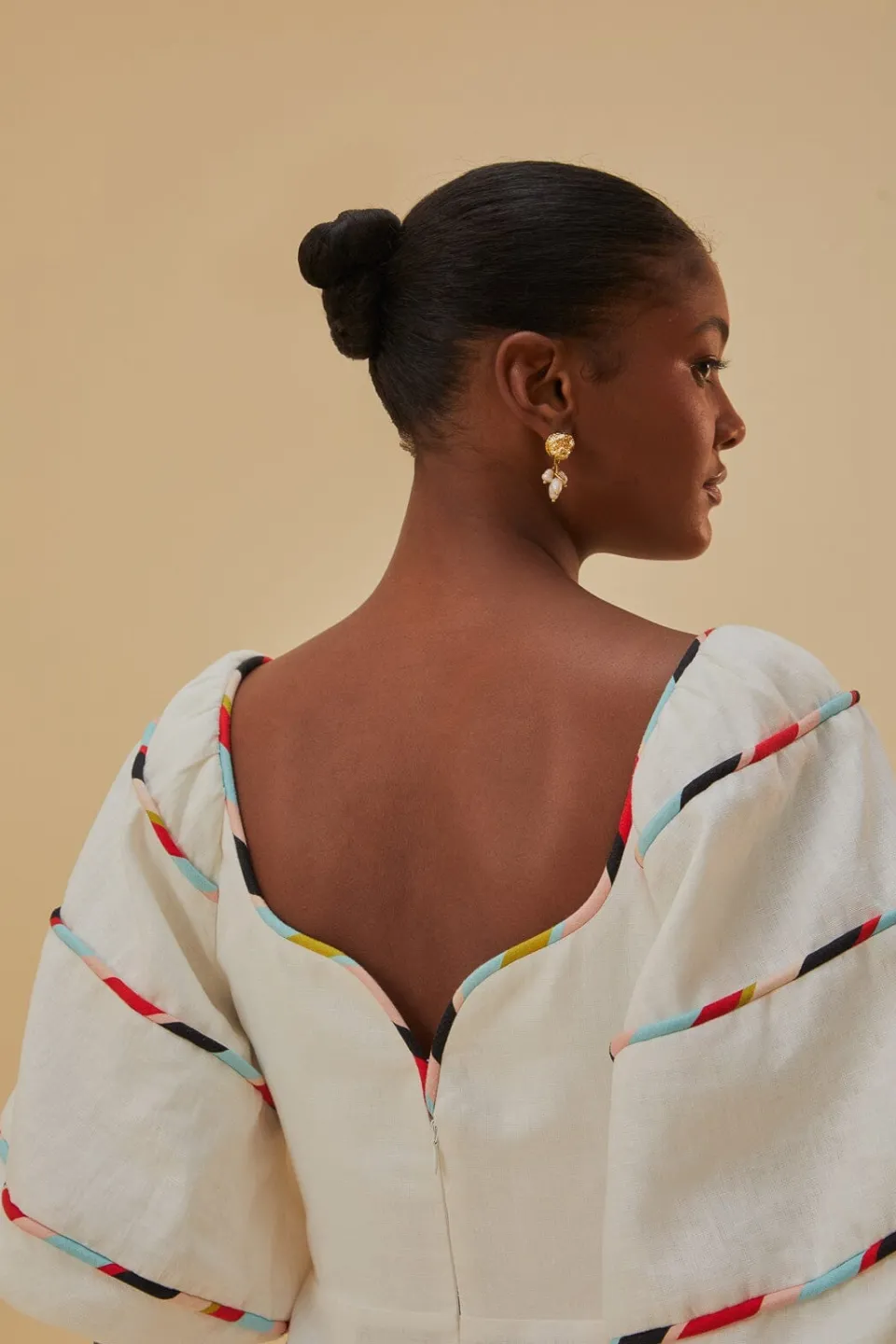 FARM Rio Robes Courtes<Mini-robe blanche à rayures colorées Euroflax™