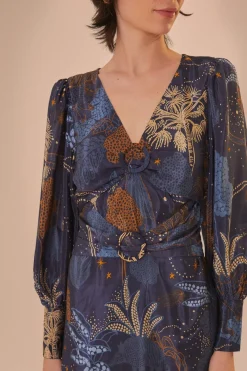 FARM Rio  Robes Courtes<Mini-robe bleu marine Night Jungle