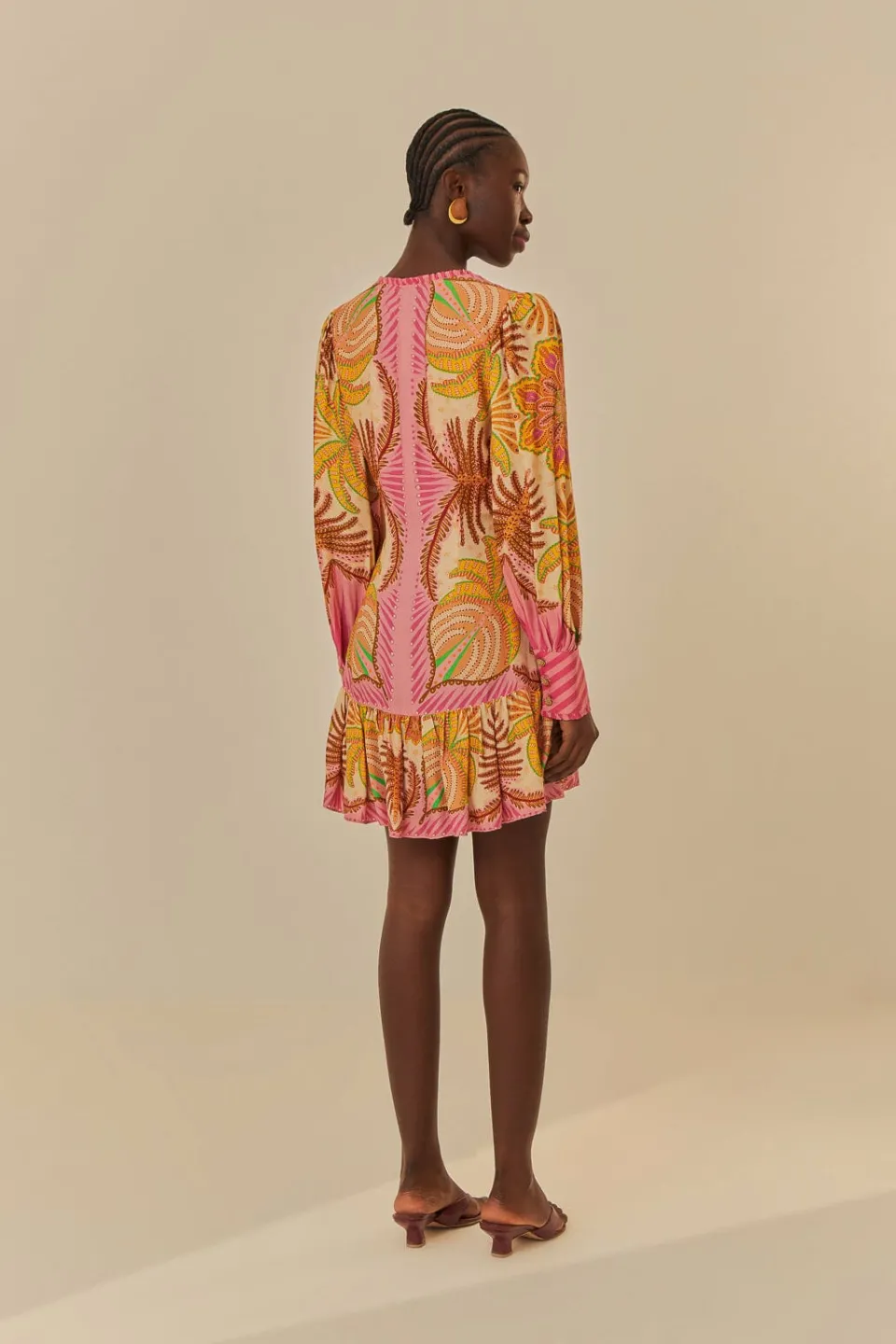 FARM Rio Robes Courtes<Mini-robe écharpe Sand Palm