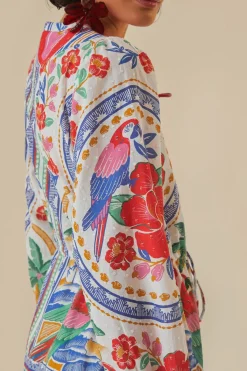 FARM Rio  Robes Courtes<Mini-robe de plage à fleurs blanc cassé