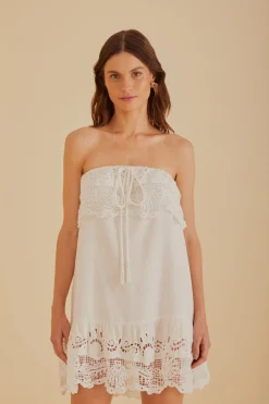 FARM Rio Robes Courtes<Mini-robe en lin de qualité supérieure Euroflax™ en guipure brodée bla
