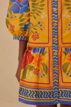 FARM Rio  Robes Courtes<Mini-robe jaune fleurie Yard