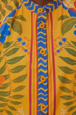 FARM Rio  Robes Courtes<Mini-robe jaune fleurie Yard