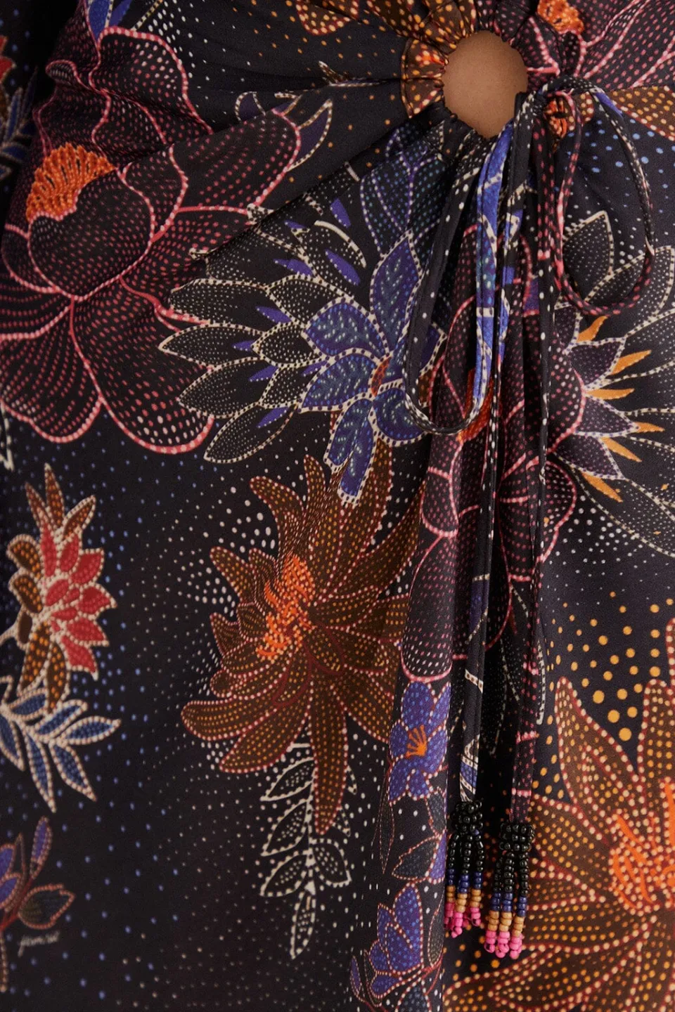 FARM Rio Robes Courtes<Mini-robe noire à fleurs scintillantes