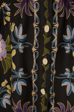 FARM Rio Robes Courtes<Mini-robe noire à manches longues Winter Garden