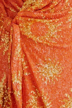 FARM Rio Robes Courtes<Mini-robe orange à manches longues et sequins Sunny Mood