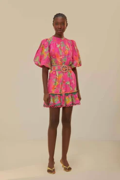 FARM Rio Robes Courtes<Mini-robe rose jardin de fruits délicats