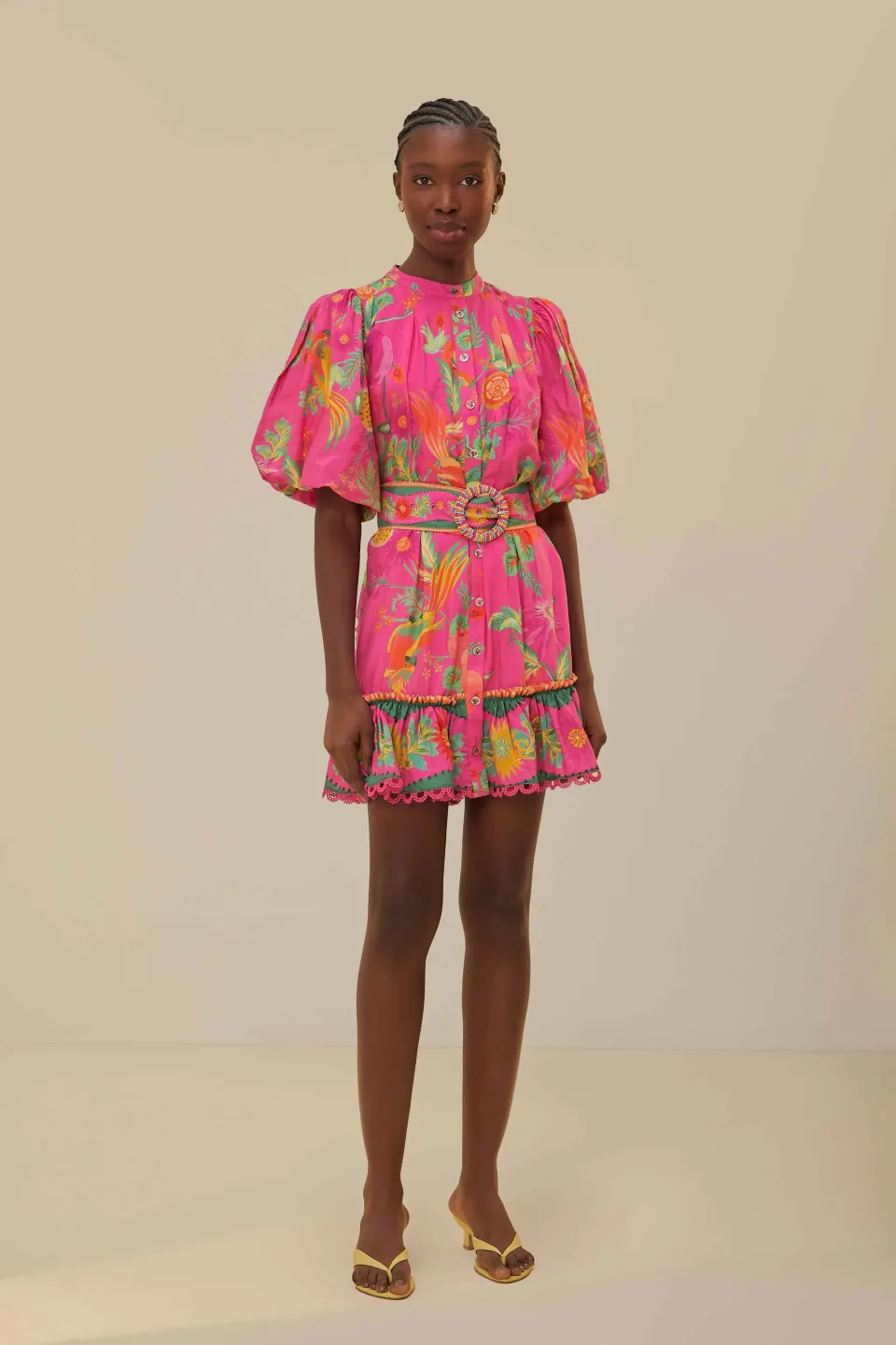 FARM Rio Robes Courtes<Mini-robe rose jardin de fruits délicats