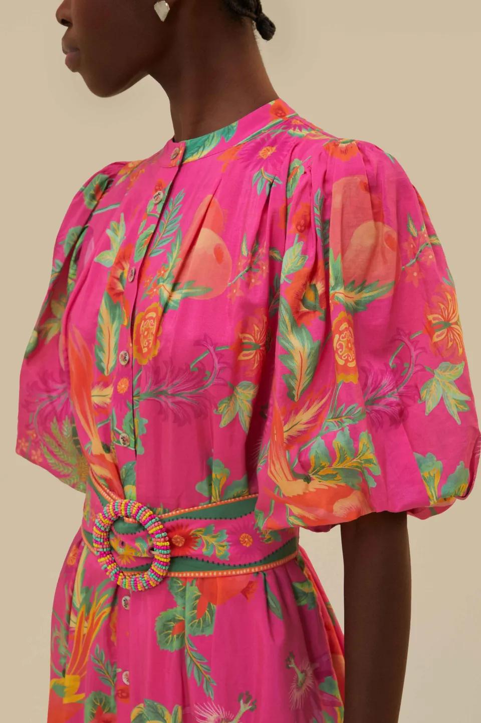 FARM Rio Robes Courtes<Mini-robe rose jardin de fruits délicats
