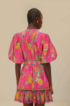 FARM Rio Robes Courtes<Mini-robe rose jardin de fruits délicats