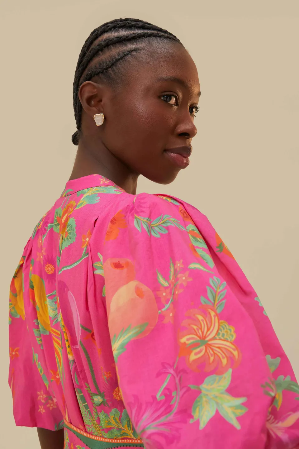FARM Rio Robes Courtes<Mini-robe rose jardin de fruits délicats