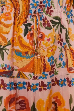 FARM Rio Robes Courtes<Mini-robe rose Spring Bananas