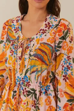 FARM Rio Robes Courtes<Mini-robe rose Spring Bananas