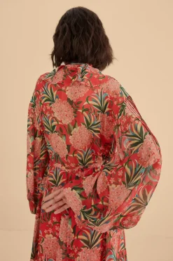 FARM Rio Robes Courtes<Mini-robe rouge à col en V Pineapple Bloom