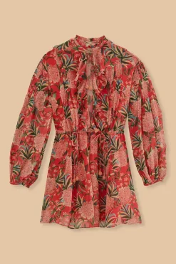 FARM Rio Robes Courtes<Mini-robe rouge à col en V Pineapple Bloom