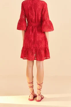 FARM Rio  Robes Courtes<Mini-robe rouge palmier