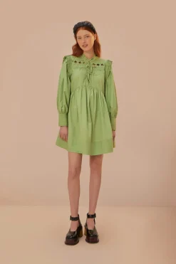 FARM Rio Robes Courtes<Mini-robe verte à empiècement ouvert