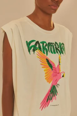 FARM Rio  T-shirts<Off-White Farm Rio - T-shirt plissé en coton biologique