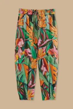 FARM Rio Pantalon<Pantalon à feuillage de banane multicolore