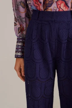 FARM Rio  Pantalon<Pantalon à Oeillets Ananas Bleu Marine