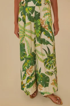 FARM Rio  Pantalon<Pantalon blanc cassé forêt tropicale
