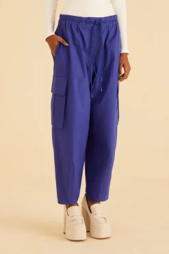 FARM Rio Pantalon<Pantalon cargo bleu
