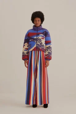 FARM Rio  Pantalon<Pantalon de costume à rayures hivernales multicolores