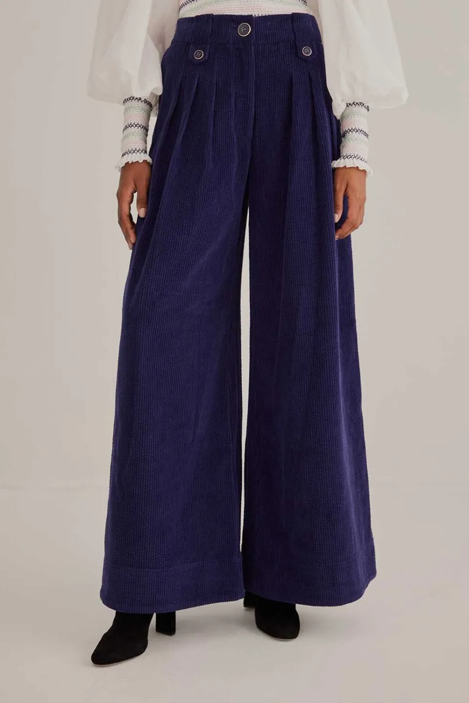FARM Rio Pantalon<Pantalon de costume taille basse bleu marine
