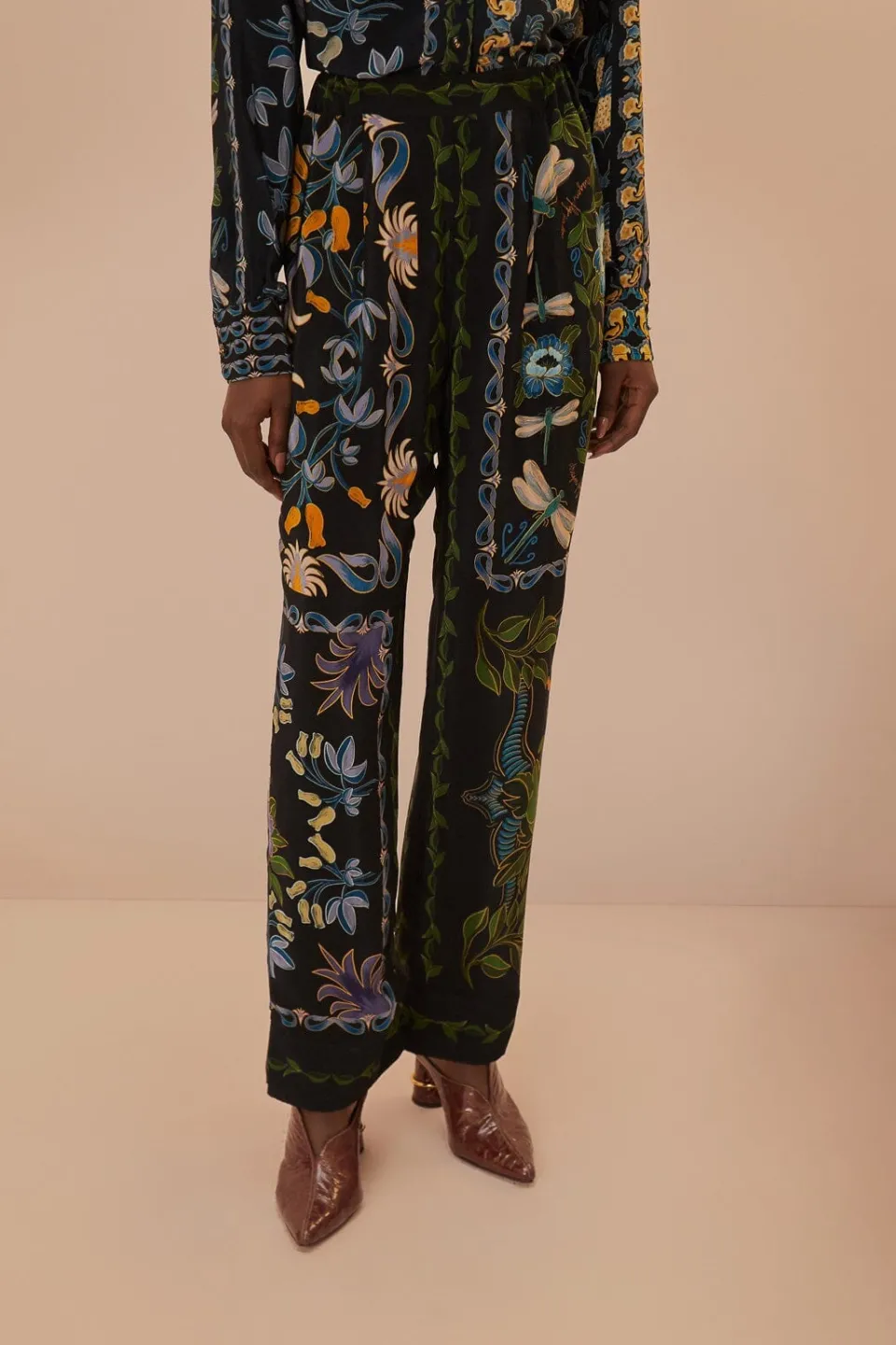 FARM Rio Pantalon<Pantalon de pyjama noir Winter Garden