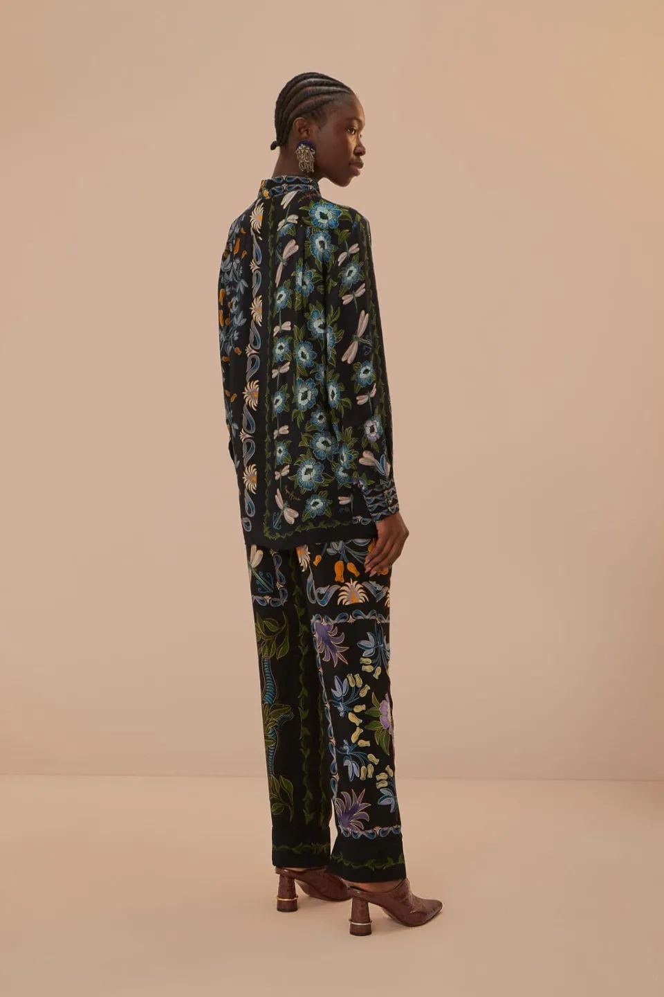 FARM Rio Pantalon<Pantalon de pyjama noir Winter Garden