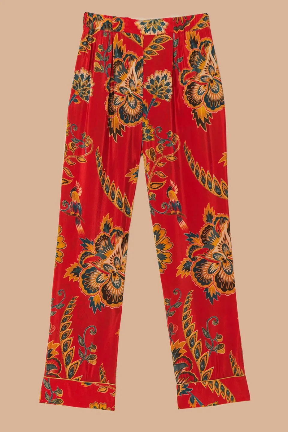 FARM Rio Pantalon<Pantalon de pyjama rouge à imprimé fleuri