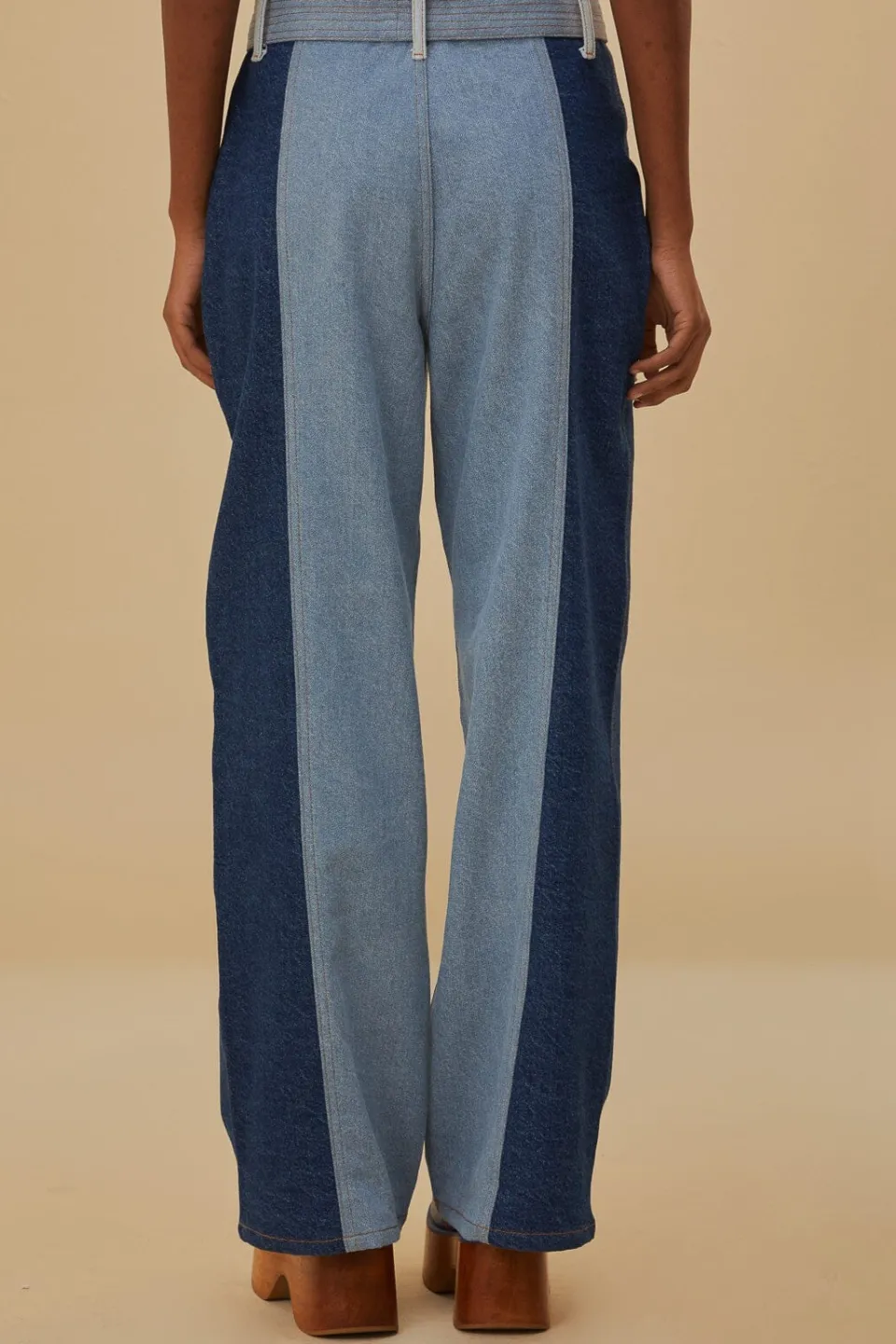 FARM Rio Pantalon<Pantalon en jean à patch noué à la taille